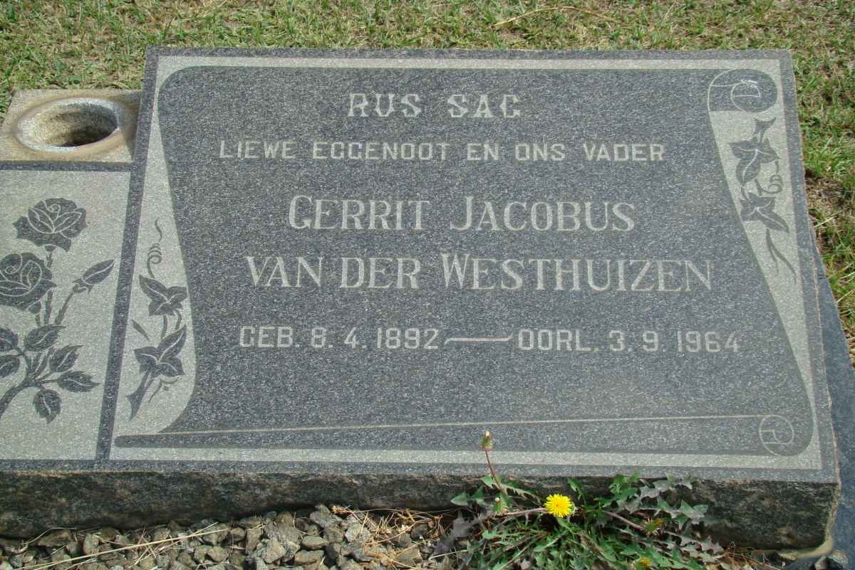 WESTHUIZEN Gerrit Jacobus, van der 1892-1964