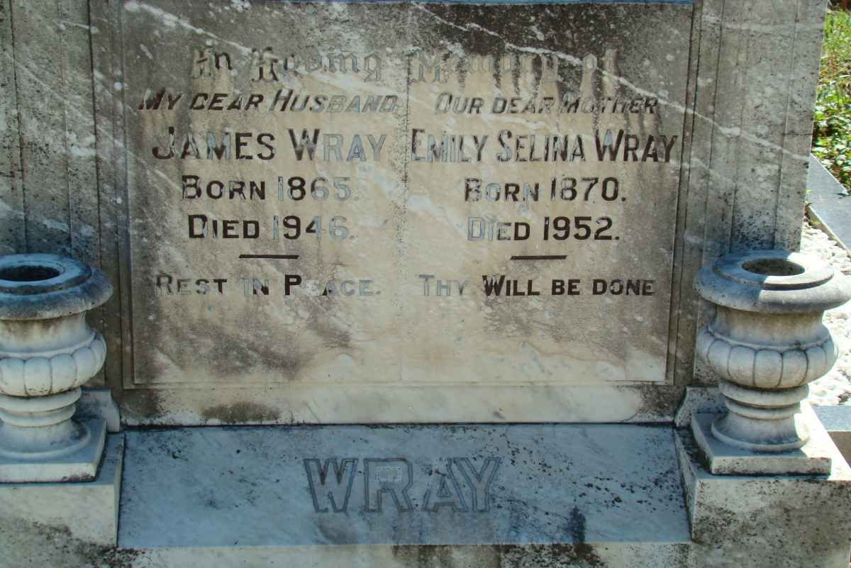 WRAY James 1865-1946 &amp; Emily Selina 1870-1952