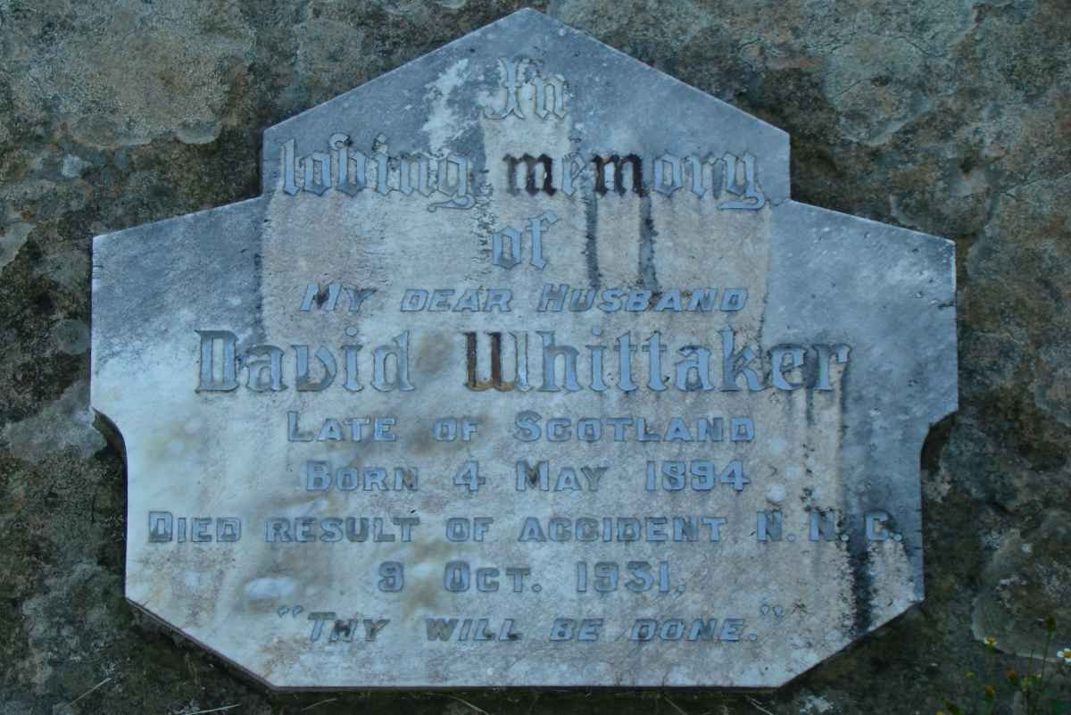 WHITTAKER David 1894-1931