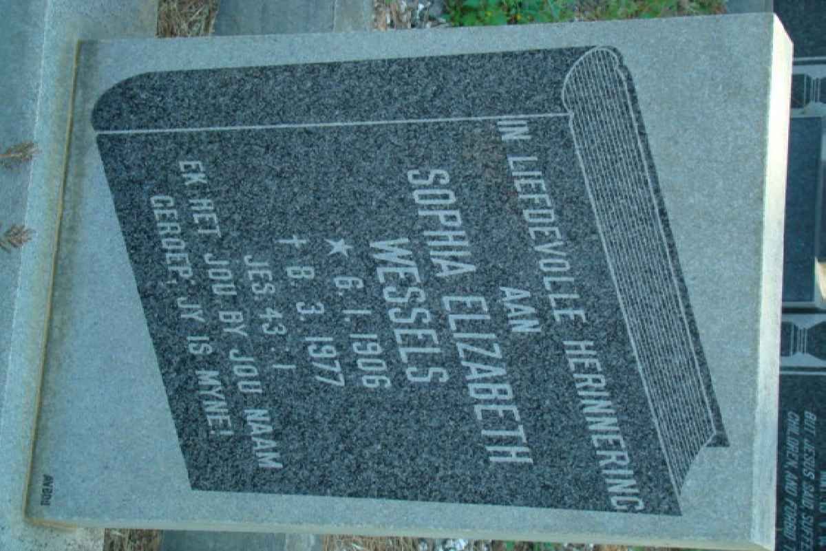 WESSELS Sophia Elizabeth 1906-1977
