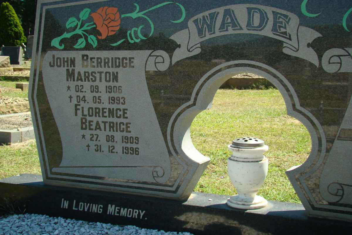 WADE John Berridge Marston 1906-1993 &amp; Florence Beatrice 1909-1996