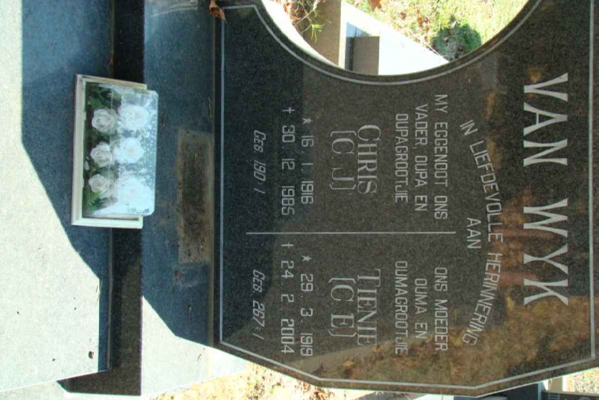 WYK C.J., van 1916-1985 &amp; C.E. 1919-2004
