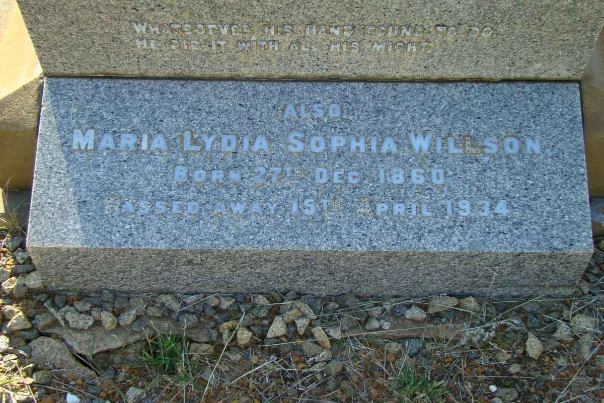 WILLSON Maria Lydia Sophia 1860-1934
