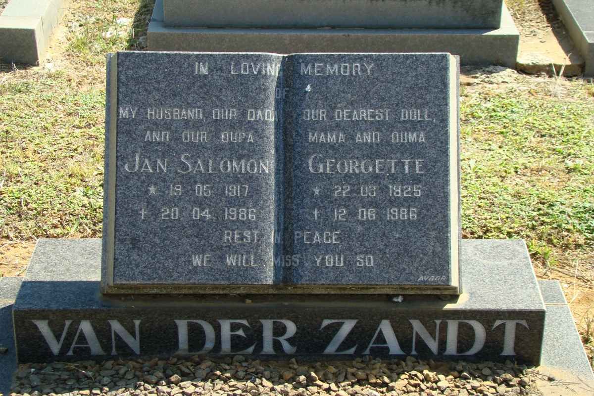 ZANDT Jan Salomon, van der 1917-1986 &amp; Georgette 1925-1986