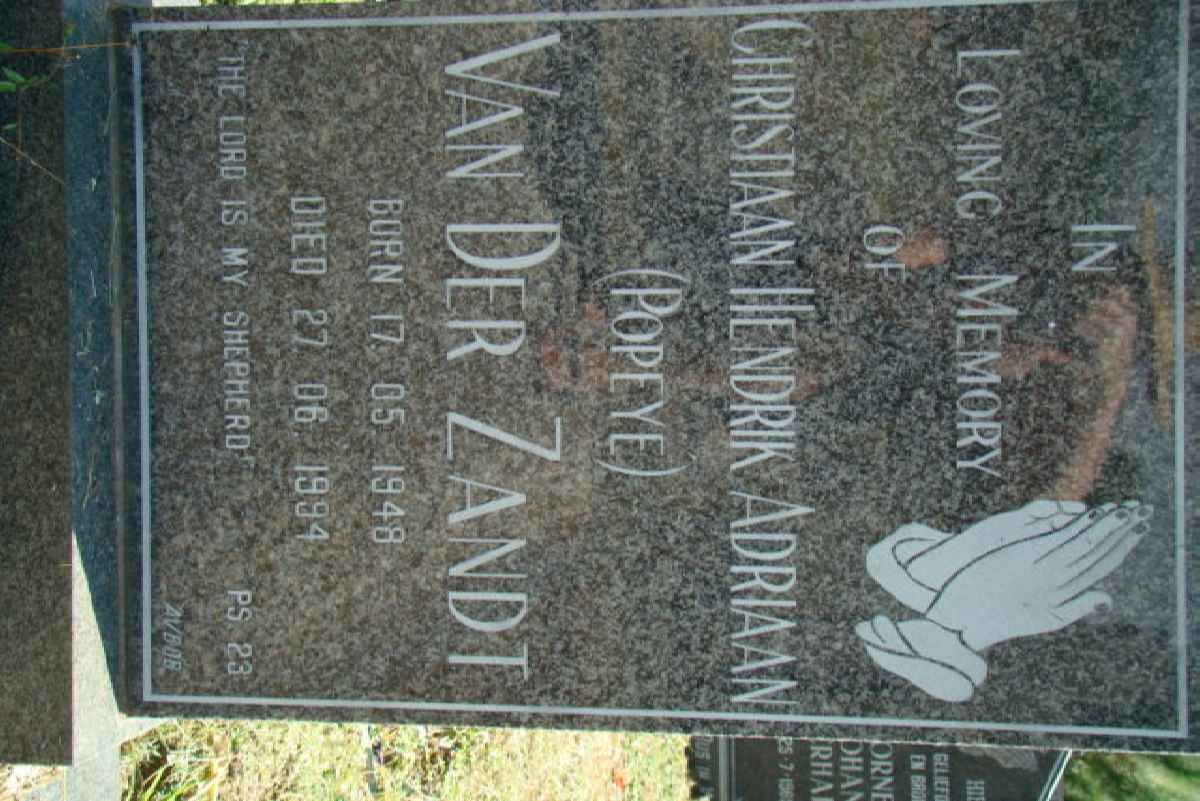 ZANDT Christiaan Hendrik Adriaan, van der 1948-1994