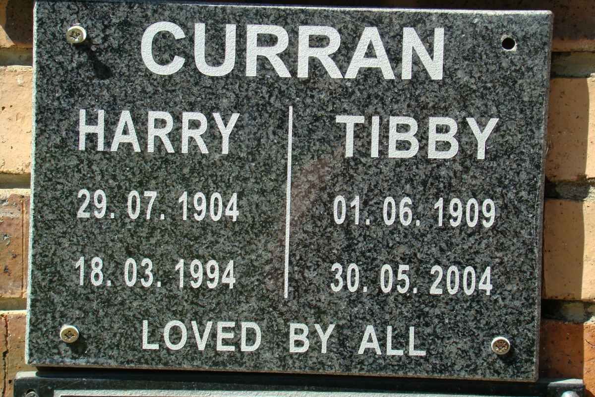 CURRAN Harry 1904-1994 &amp; Tibby 1909-2004