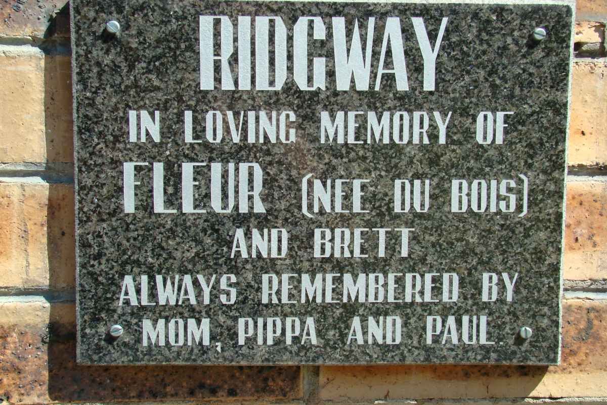 RIDGWAY Fleur nee DU BOIS :: RIDGWAY Brett