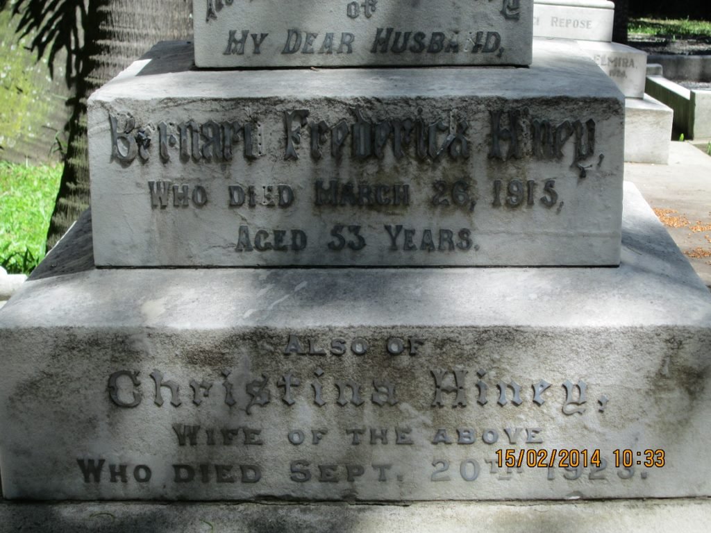 HINEY Bernard Frederick -1915 &amp; Christine -1923