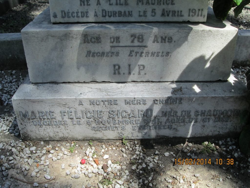 SICARD Jean Gaillardon -1911 &amp; Marie Felicie DE CHAUMONT -1921