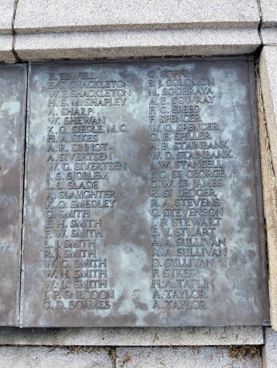 Durban Cenotaph_ 16 :: S - T Surnames