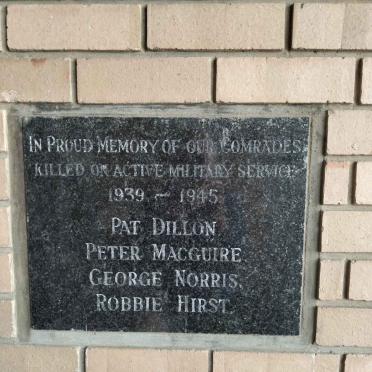3. World War II plaque 1939-1945 - see names