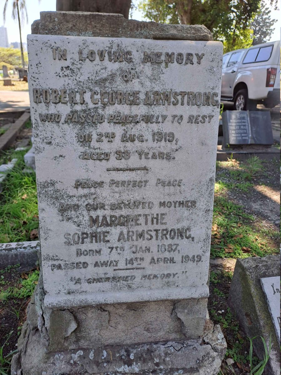 ARMSTRONG Robert George -1919 & Margrethe Sophie 1887-1949