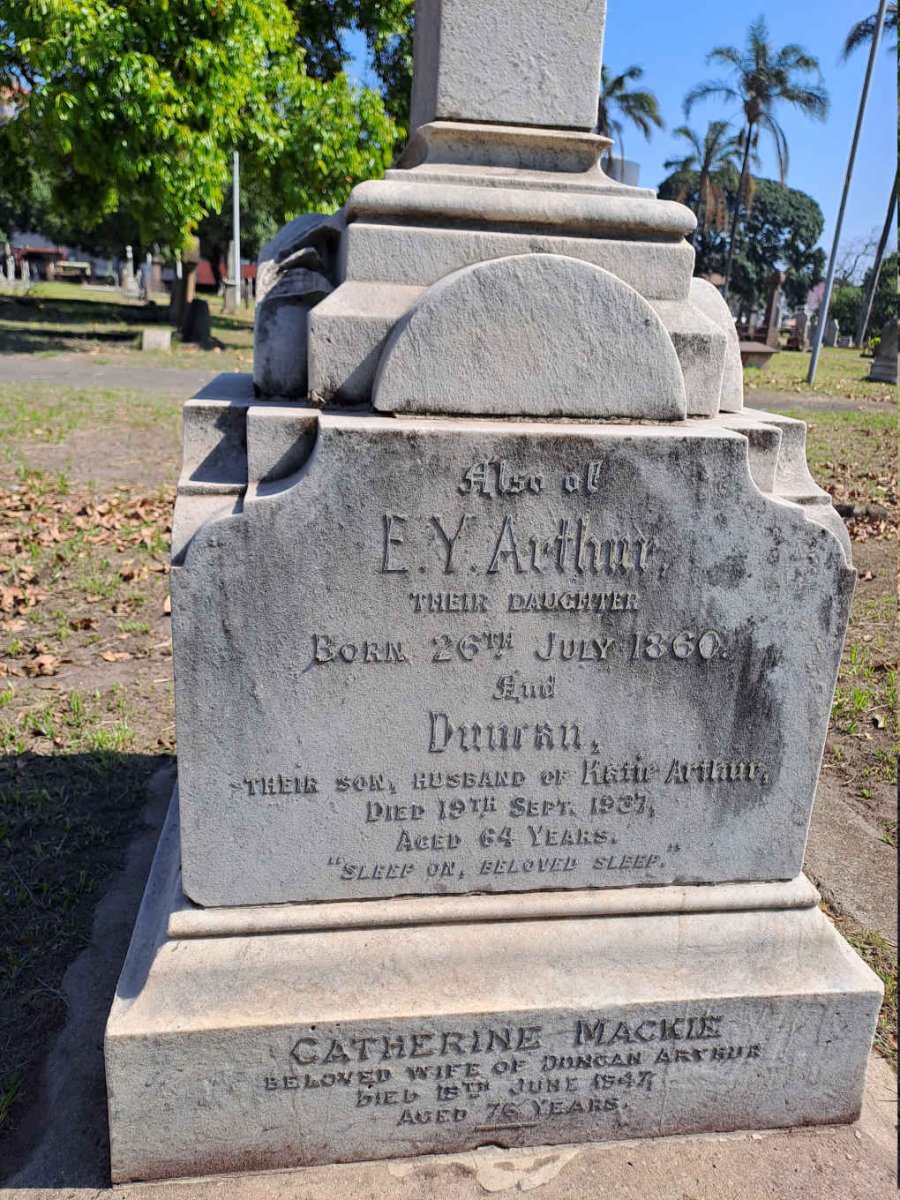 ARTHUR E.Y. 1860- :: ARTHUR Duncan -1937 :: ARTHUR Catherine Mackie -1947