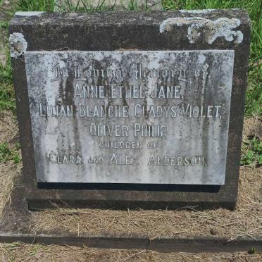 ANDERSON Anne Ethel Jane :: ANDERSON Lilian Blanche :: ANDERSON Gladys Violet :: ANDERSON Oliver Philip