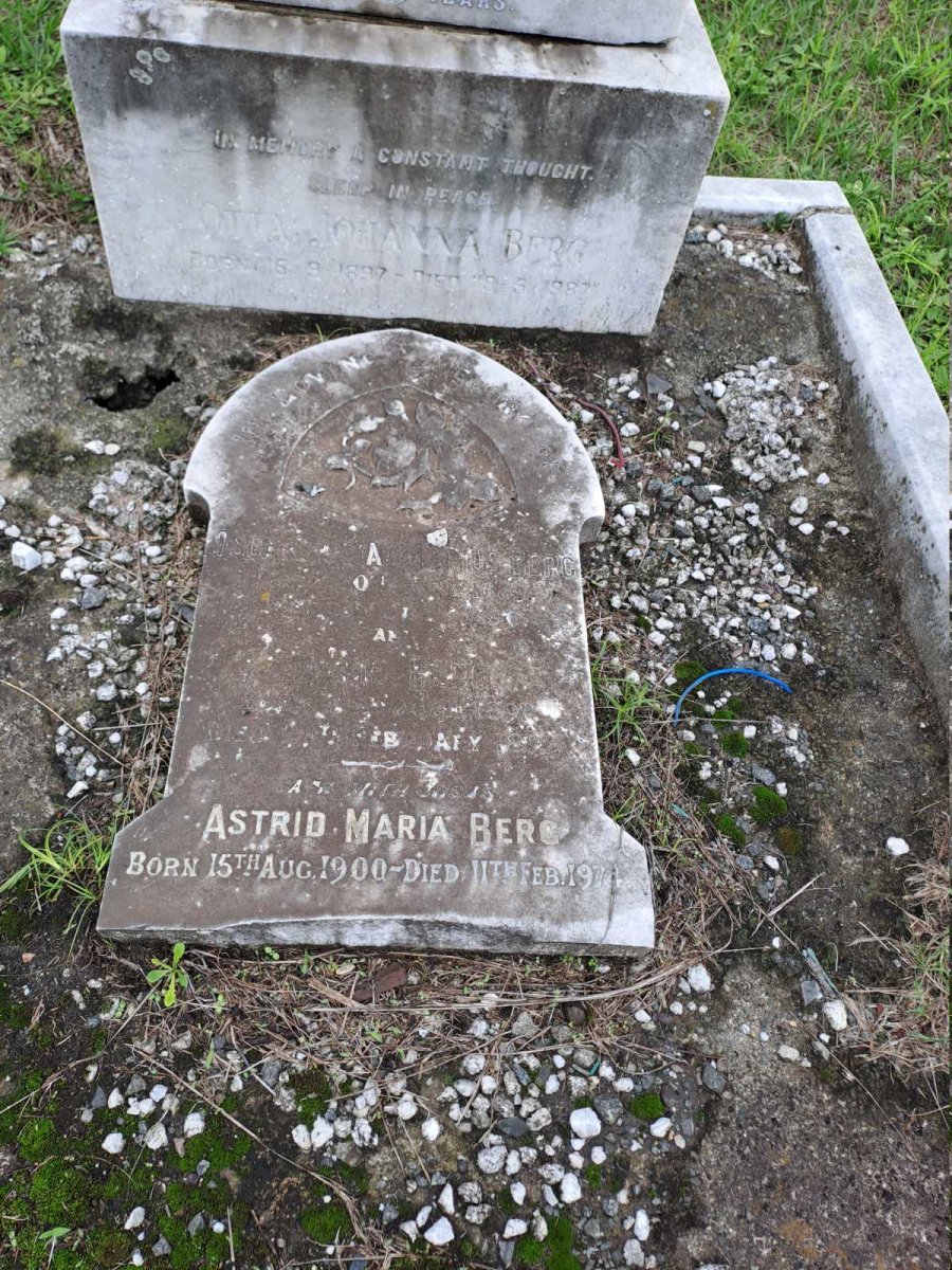 BERG Oscar Gustav Marius 1889-1890 :: BERG Marie 1891-1892 :: BERG Astrid Maria 1900-1974 