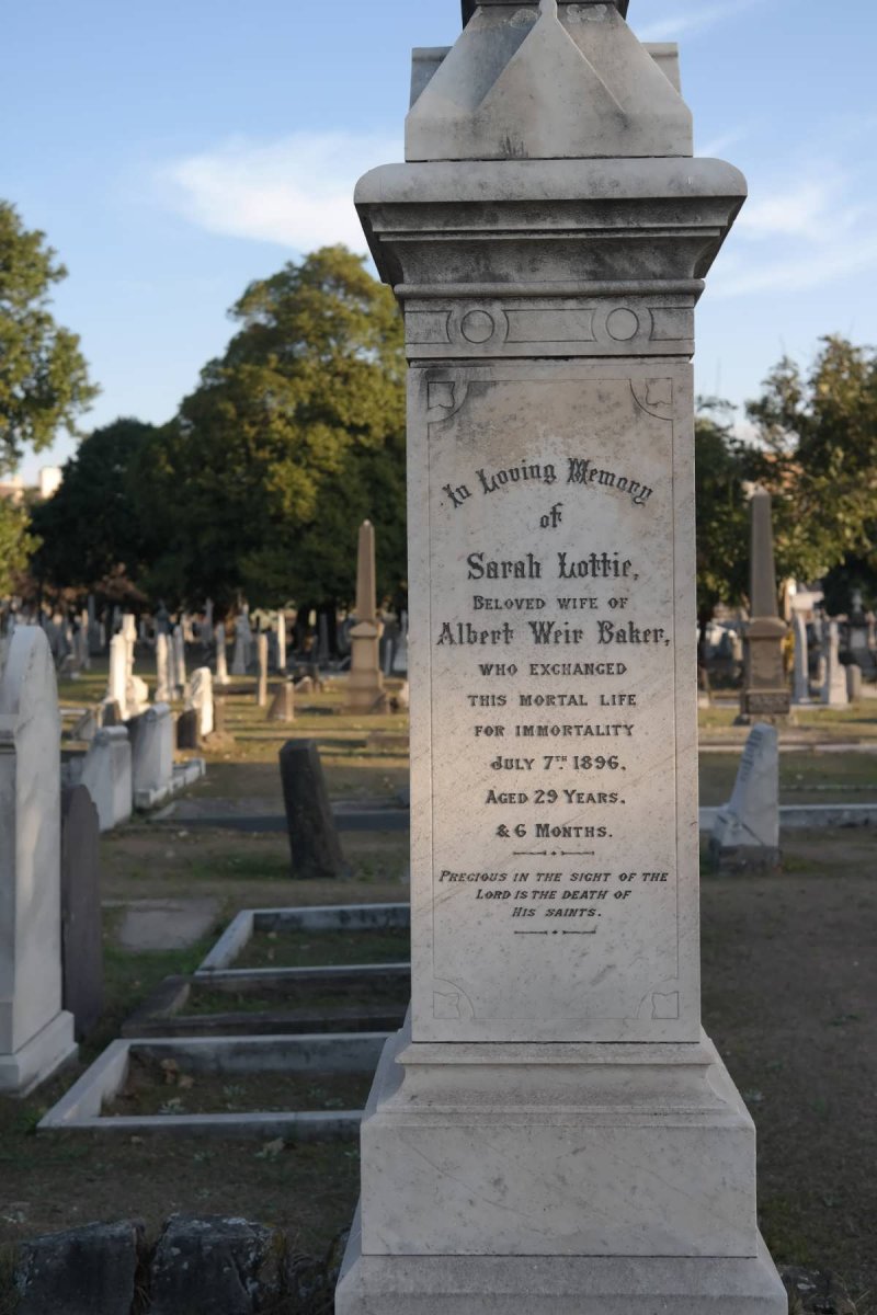 BAKER Sarah Lottie -1896