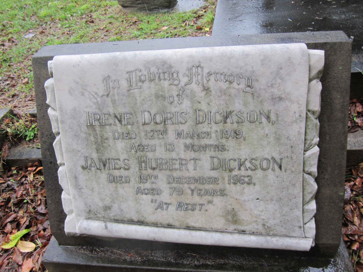 DICKSON James Hubert -1963 :: DICKSON Irene Doris -1919