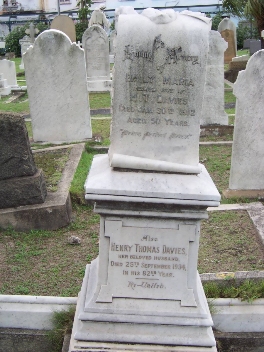DAVIES Henry Thomas -1934 &amp; Emily Maria -1912