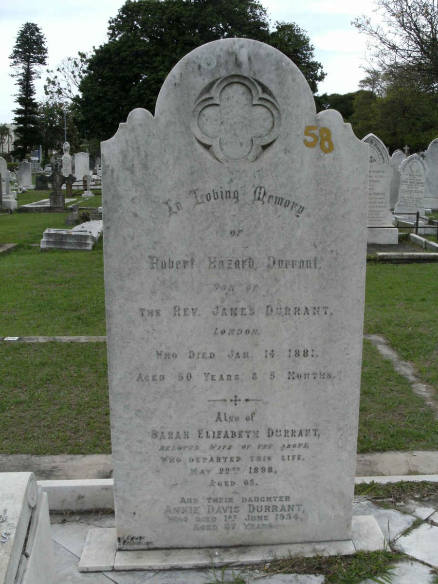 DURRANT Robert Hazarb -1881 &amp; Sarah Elizabeth -1898 :: DURRANT Annie Davis -1954