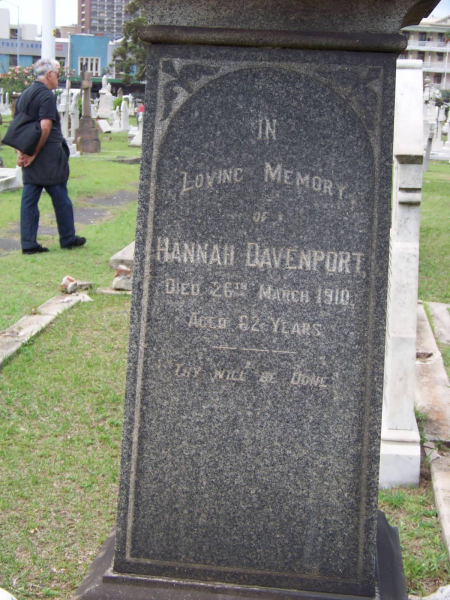 DAVENPORT George 1850-1901 &amp; Hannah -1910
