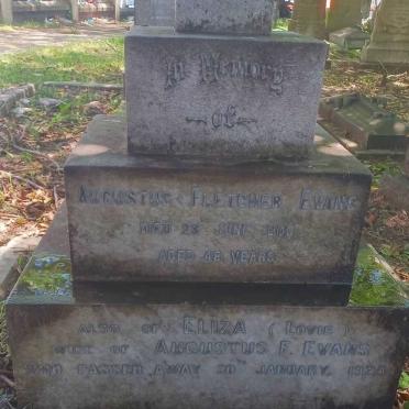 EVANS Augustus Fletcher -1903 & Eliza -1925