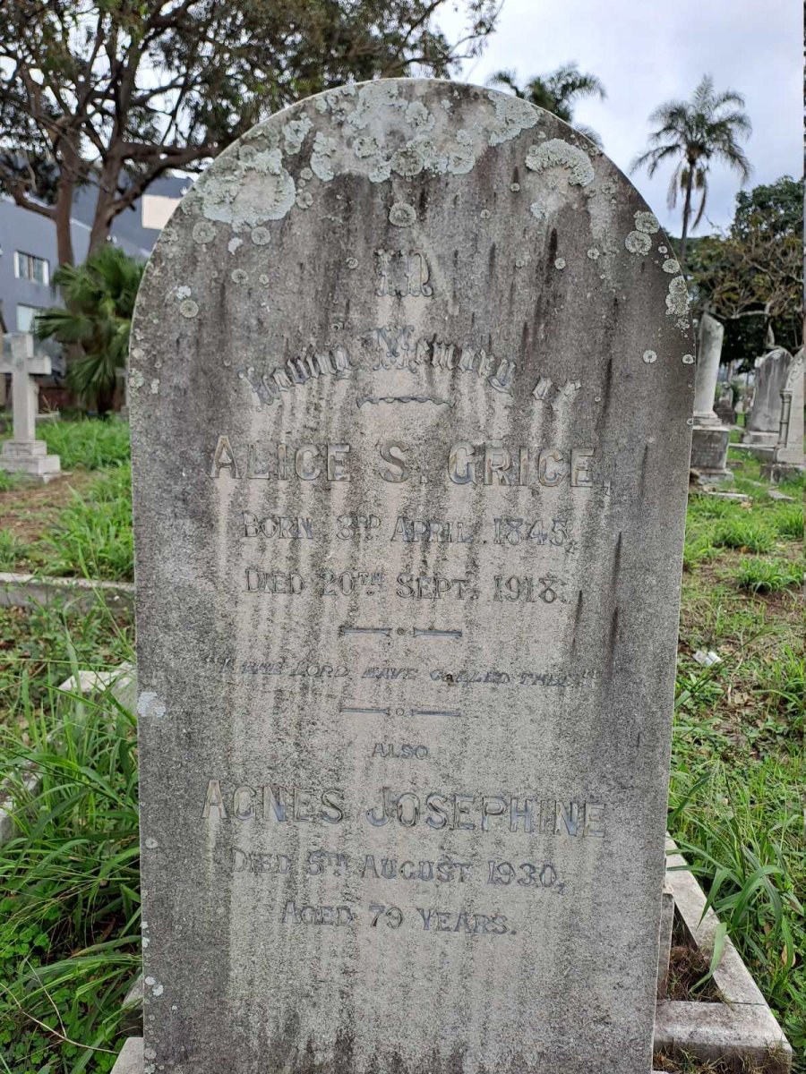 GRICE Alice S. 1845-1918 :: GRICE Agnes Josephine -1930