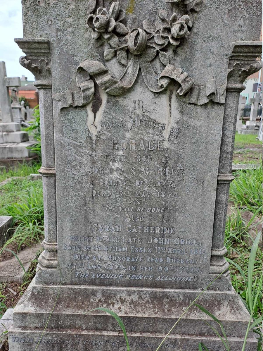 GRICE Horace 1847-1874 :: GRICE Sarah Catherine 1811-1900