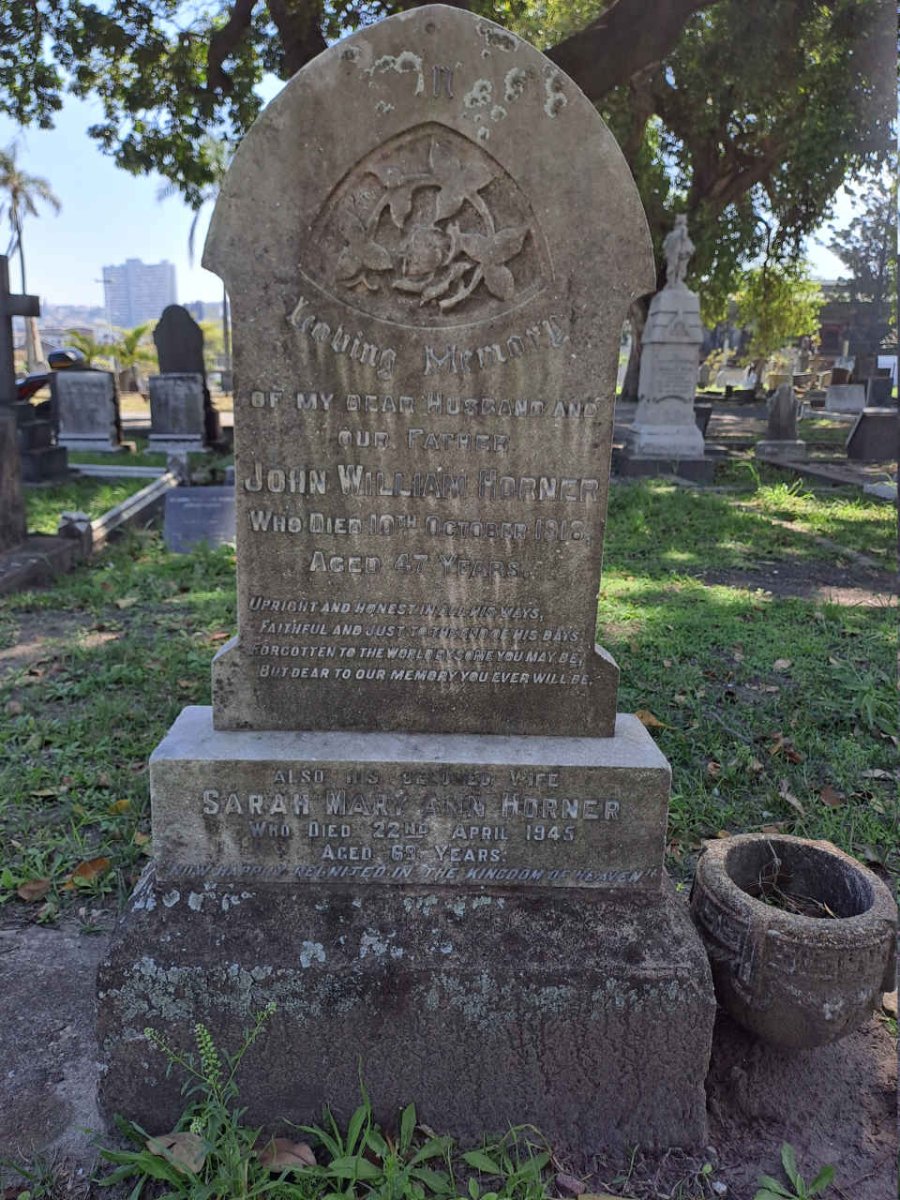 HORNER John William -1918 & Sarah Mary Ann -1945