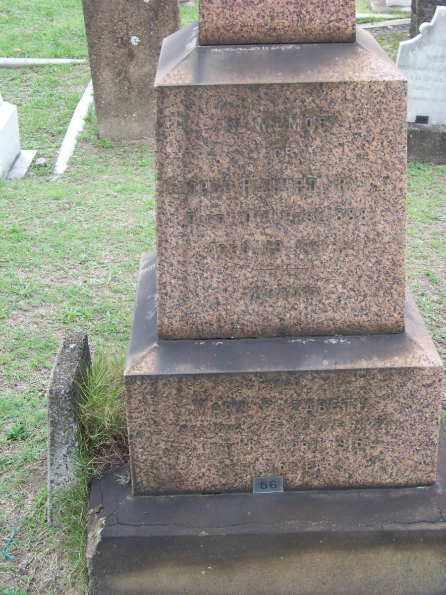 IRVINE George Richard -1888 & Mary Elizabeth -1916 _2