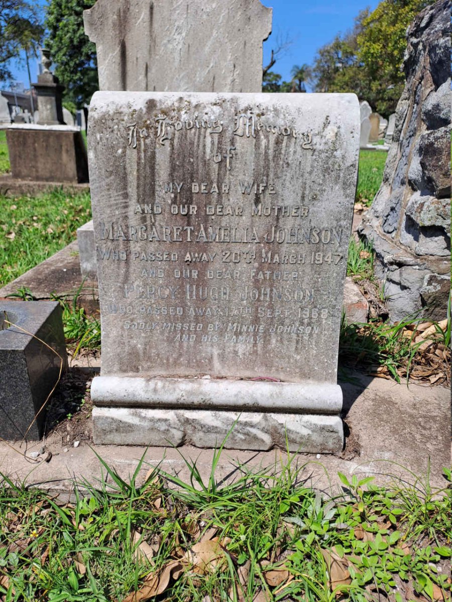 JOHNSON Percy Hugh -1968 & Margaret Amelia -1947
