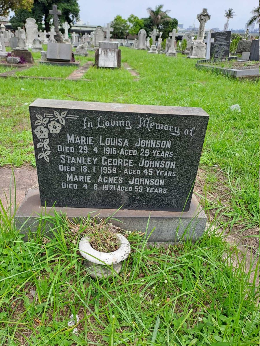 JOHNSON Marie Louisa -1916 :: JOHNSON Stanley George -1959 :: JOHNSON Marie Agnes -1971