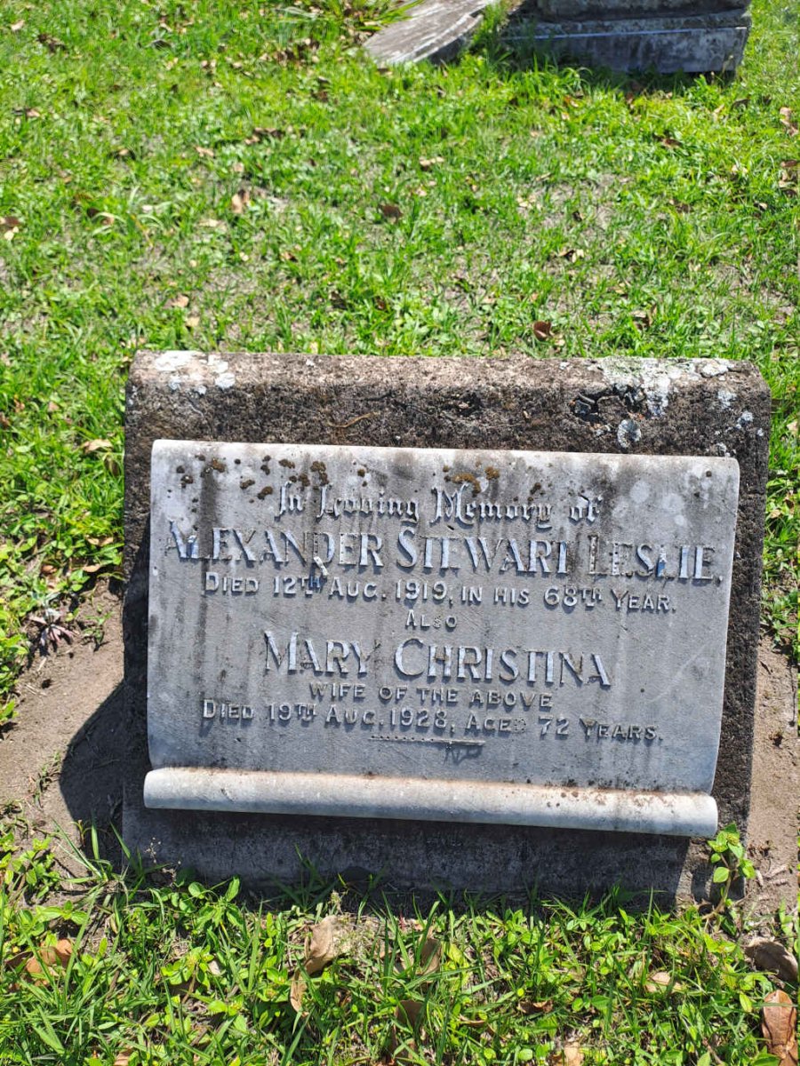 LESLIE Alexander Stewart -1919 & Mary Christina -1928