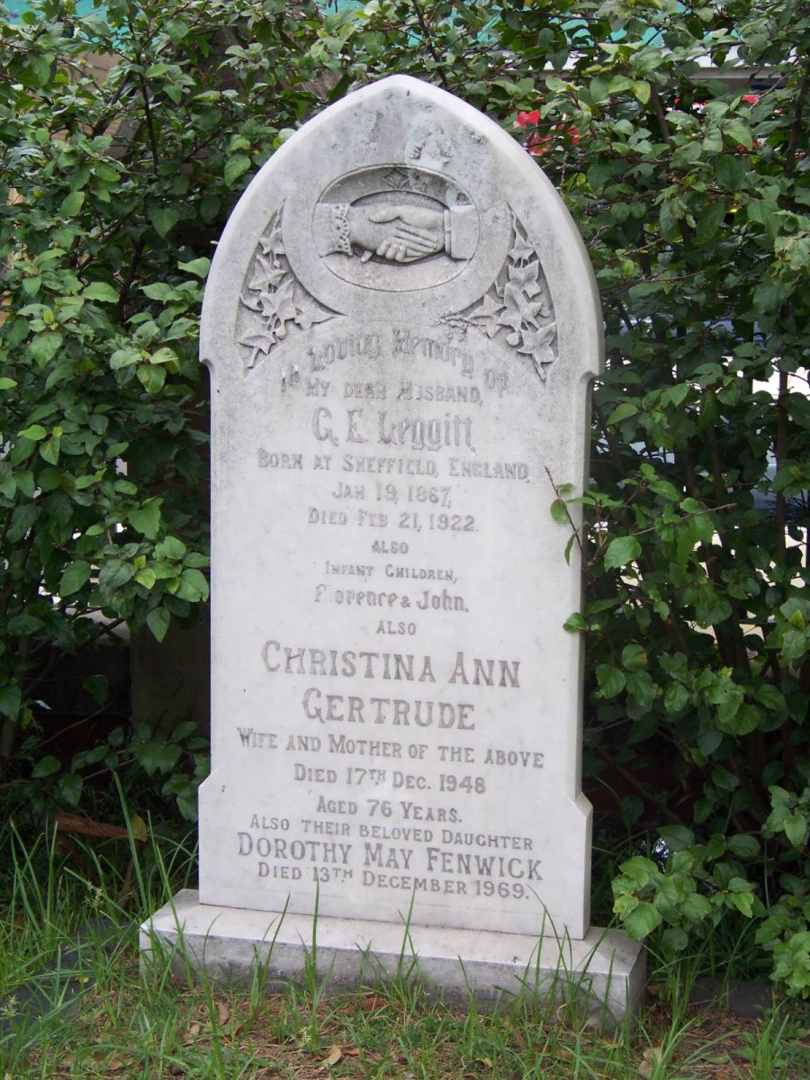 LEGGITT G.E. 1867-1922  &amp; Christina Ann Gertrude -1948 :: LEGGITT Florence :: LEGGITT John
