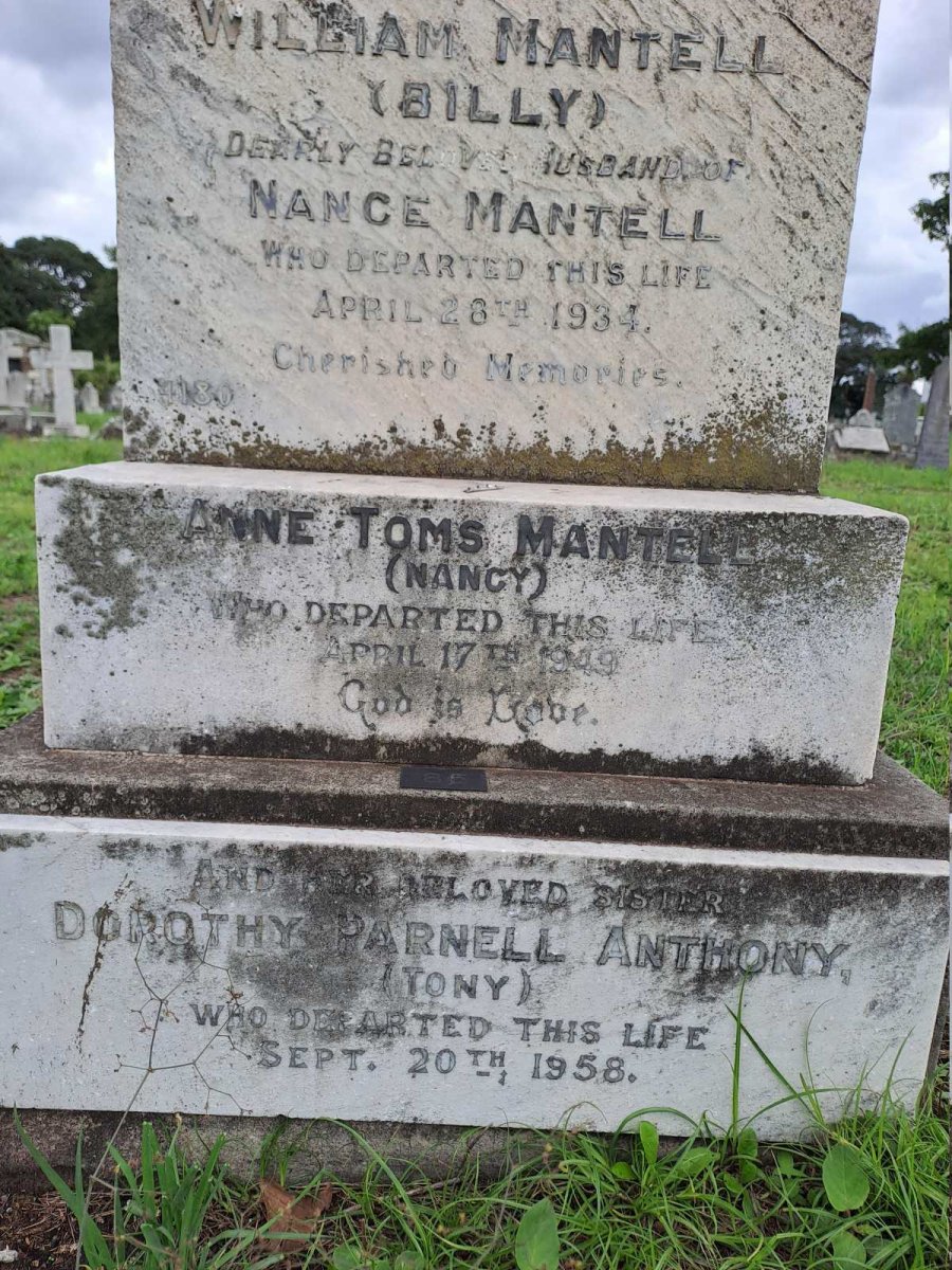 MANTELL Anne Toms -1949  :: ANTHONY Dorothy Parnell -1958