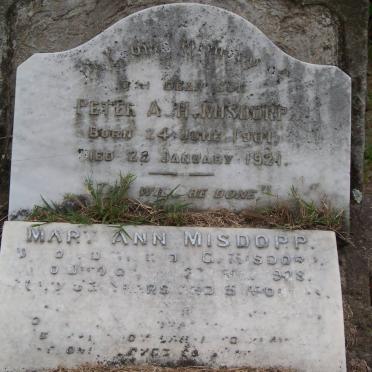 MISDORP Peter A.H. 1901-1921 :: MISDORP Mary Ann -1928