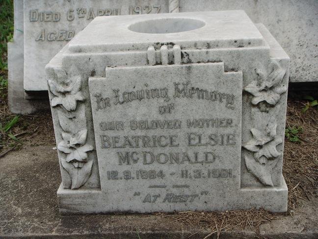 McDONALD Beatrice Elsie 1884-1961