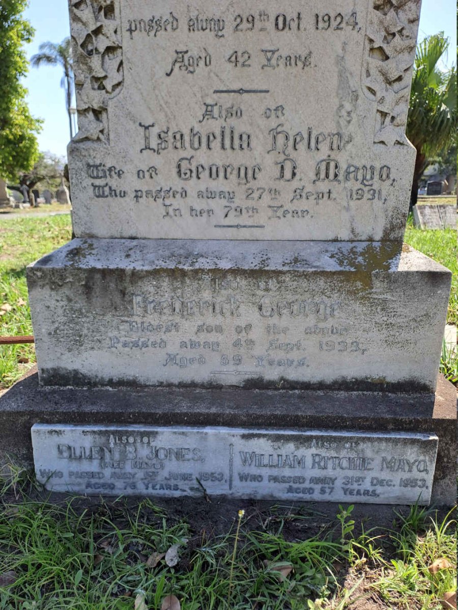 MAYO Frederick George -1933 :: JONES Ellen B. nee MAYO -1953 :: MAYO William Ritchie -1953