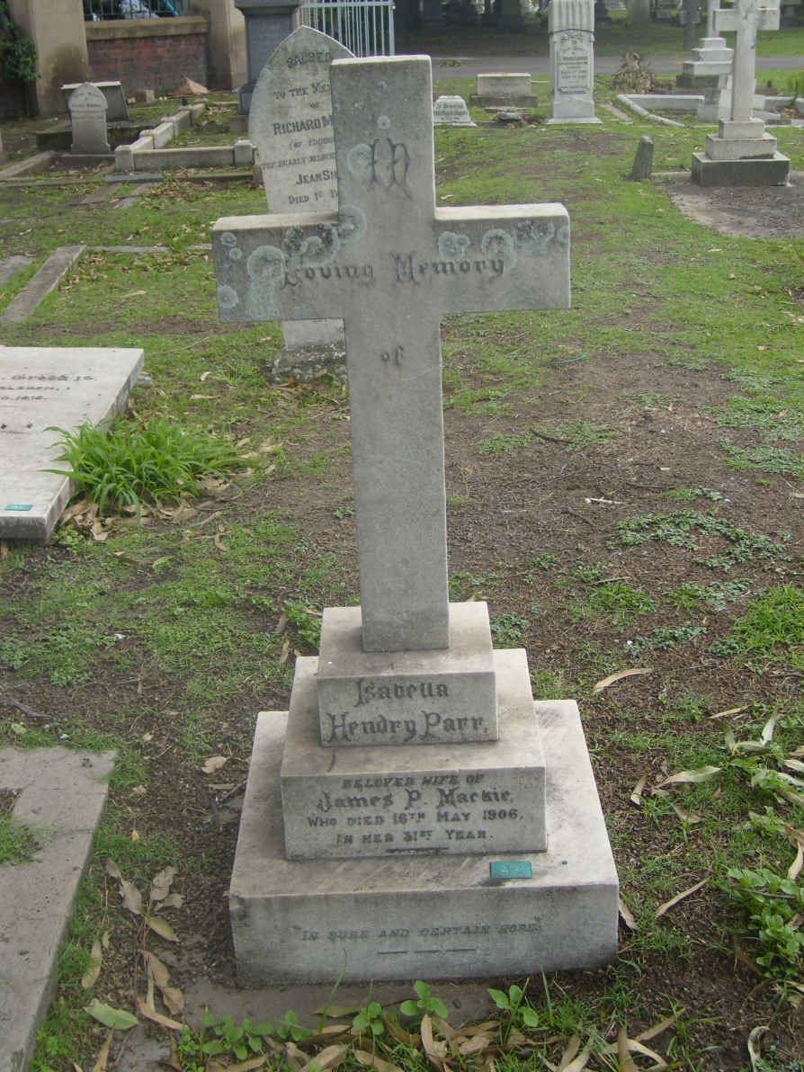 MACKIE Isabella Hendry nee PARR -1906