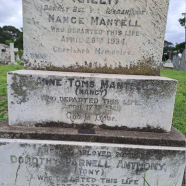 MANTELL Anne Toms -1949  :: ANTHONY Dorothy Parnell -1958