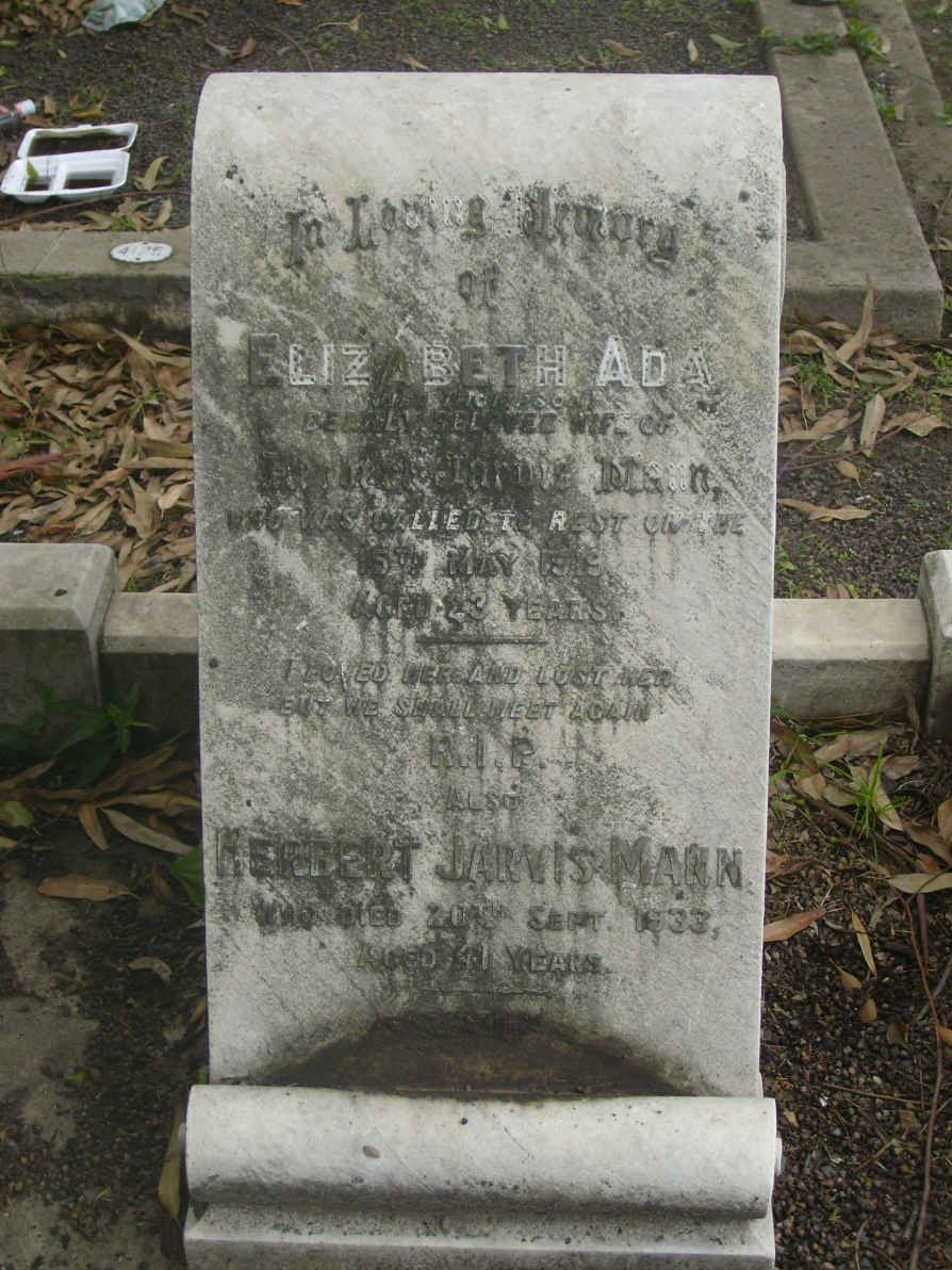 MANN Herbert Jarvis -1933 &amp; Elizabeth Ada THOMPSON -1919