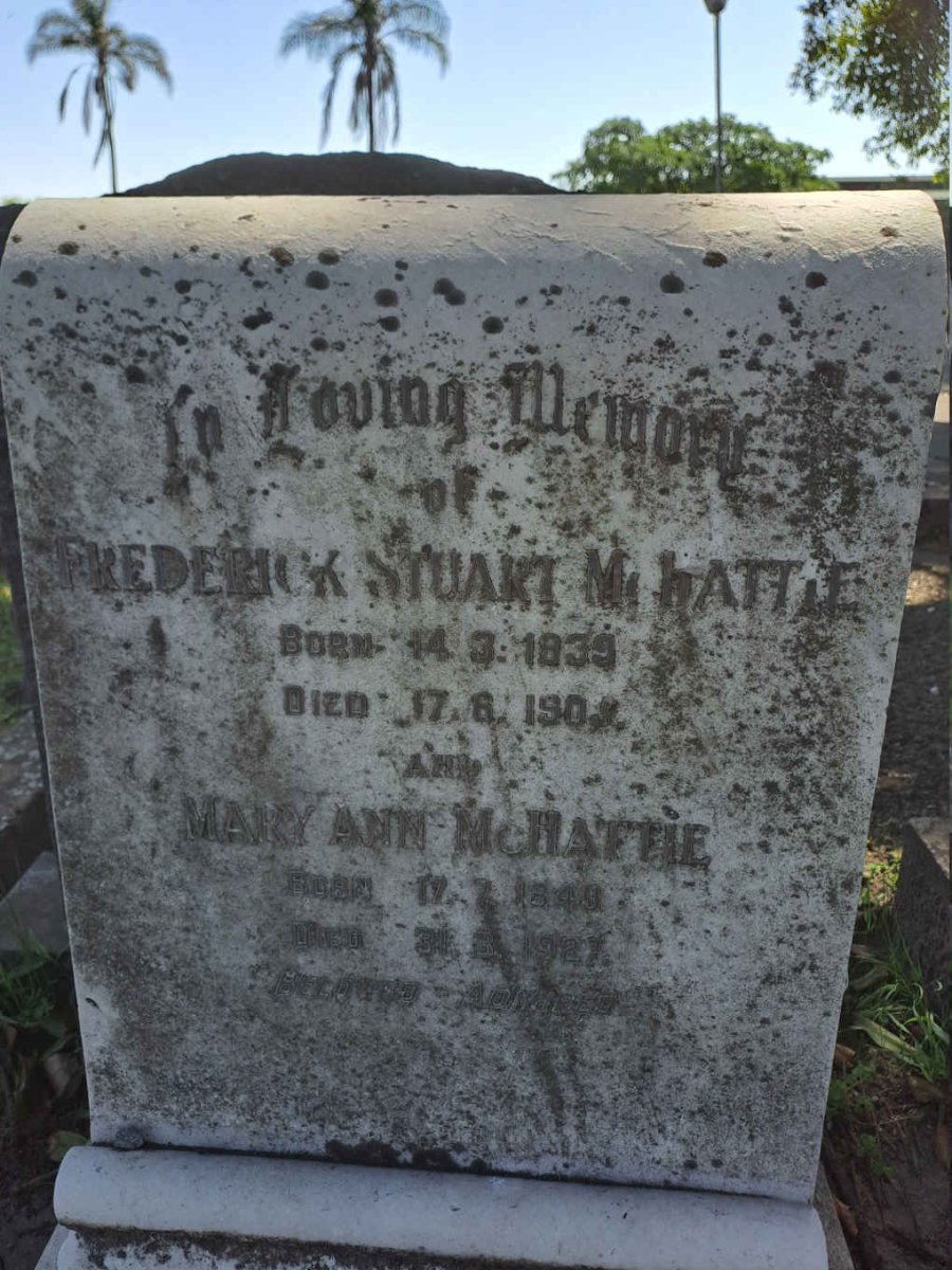 MCHATTIE Frederick Stuart 1839-1903 & Mary Ann 1840-1927