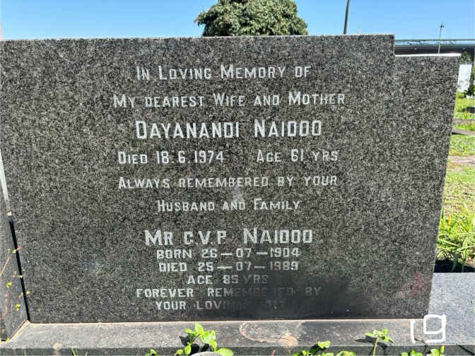 NAIDOO G.V.P. 1904-1989 & Dayanandi -1974