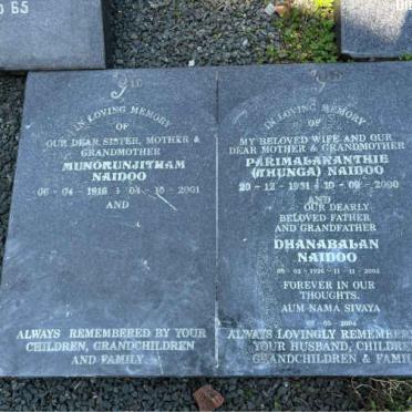 NAIDOO Munorunjitham 1916-2001 :: NAIDOO Dhanabalan -2002 & Parimalaranthie -2000