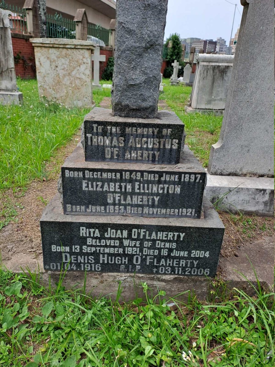 O'FLAHERTY Thomas Augustus 1849-1897 & Elizabeth Ellington 1853-1921 :: O'FLAHERTY Denis Hugh 1916-2006 & Rita Joan 1921-2004 