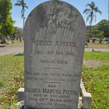 PITTS Walter -1906 & Agnes Martha -1942