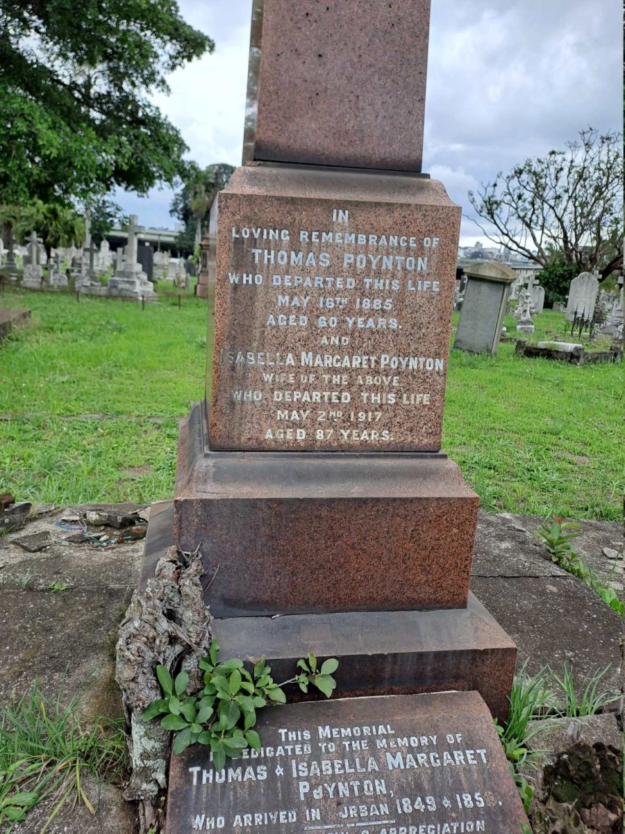 POYNTON Thomas -1885 & Isabella Margaret -1917