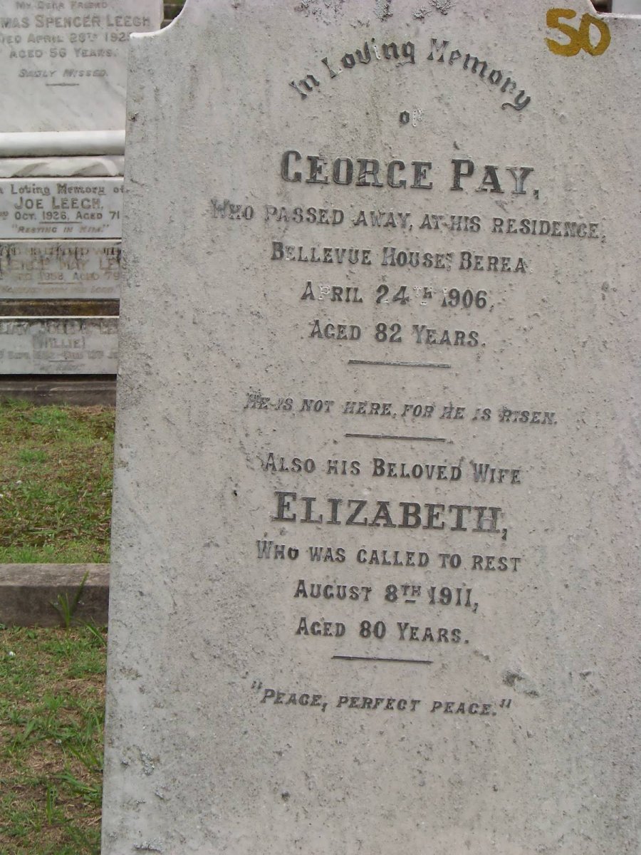 PAY George -1906 &amp; Elizabeth -1911