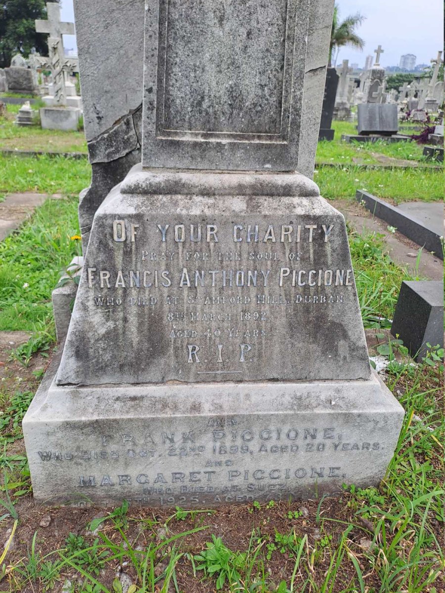 PICCIONE Francis Anthony -1892 :: PICCIONE Frank -1899 :: PICCIONE Margaret -1925