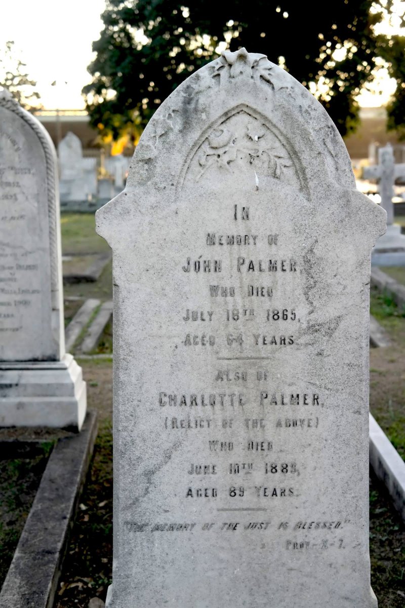 PALMER John -1865 &amp; Charlotte -1889