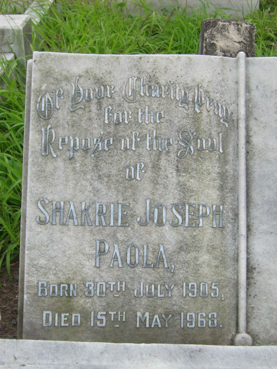 PAOLA Shakrie Joseph 1905-1968